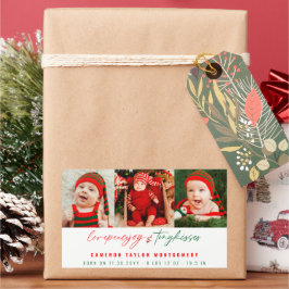 Kärlek Peace Joy Tiny Kisses Baby 1 jul Rektangulärt Klistermärke