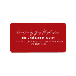 Kärlek Peace Joy Tiny Kisses Baby 1 jul Returadress Etikett