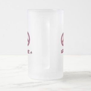 Kärlek & Peace-konstruktionen av det frostade glas Frostat Ölglas
