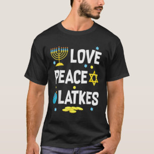 Kärlek Peace Latkes Hanukkah Chanukah Jewish 2 T Shirt