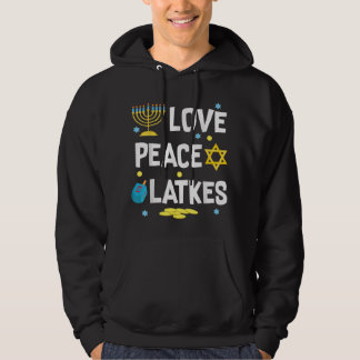 Kärlek Peace Latkes Hanukkah Chanukah Jewish Funny Hoodie