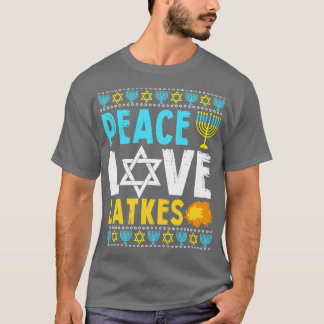 Kärlek Peace Latkes Hanukkah Chanukah Jewish T Shirt