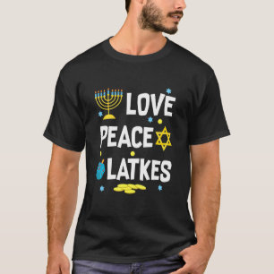 Kärlek Peace Latkes Hanukkah Chanukah Jewish T Shirt