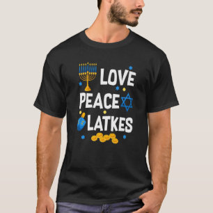 Kärlek Peace Latkes Hanukkah Chanukah Jewish T Shirt