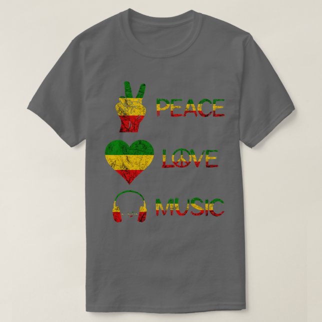 Kärlek Peace Music Rasta Reggae Rastafari Roots Re T Shirt (Design framsida)
