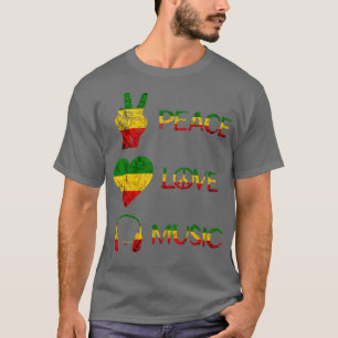 Kärlek Peace Music Rasta Reggae Rastafari Roots Re T Shirt
