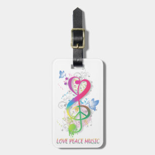 Kärlek Peace Music Splatter snurrar blommfåglar Bagagebricka