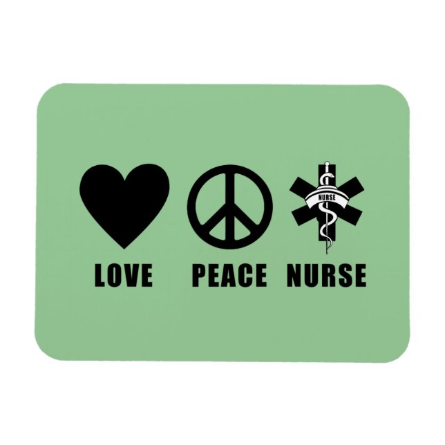 Kärlek Peace Nurse Magnet (Horisontell)