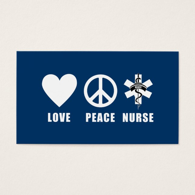 Kärlek Peace Nurse Visitkort (Framsidan)