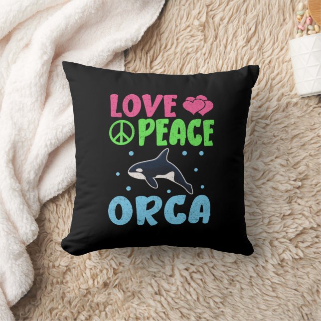 Kärlek Peace Orca Cute Sea Animals Orca Älskare Kudde (Filt)