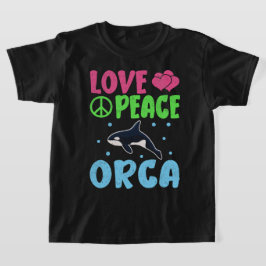 Kärlek Peace Orca Cute Sea Animals Orca Älskare T Shirt