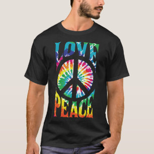 Kärlek-Peace-Retro-70s-Blommigten T Shirt