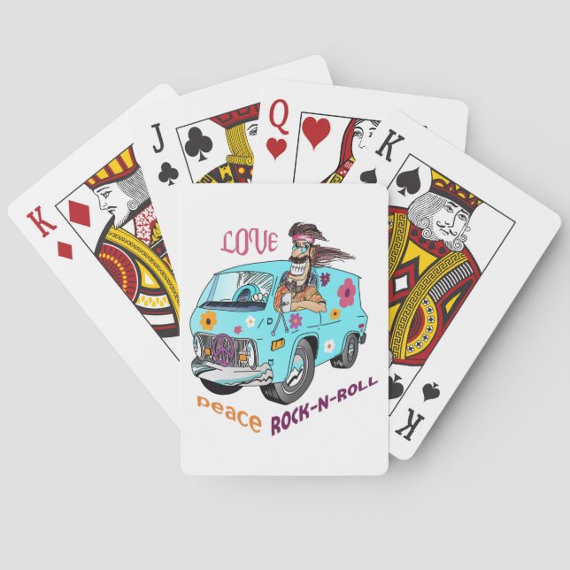 Kärlek Peace Rock N Roll Casinokort (Baksidan)