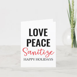 Kärlek Peace Sanitize | Kall- och influensaJulhelg Helgkort