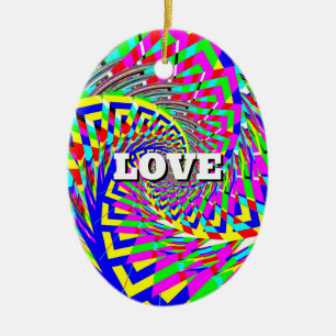 KÄRLEK PEACE SPIRAL JULGRANSPRYDNAD KERAMIK