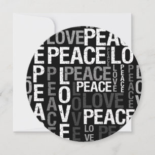 Kärlek Peace Typography Sweet sixteen Inbjudningar