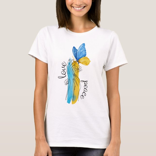 Kärlek, Peace Ukraina T Shirt (Framsida)