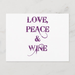 Kärlek Peace Vin Vykort