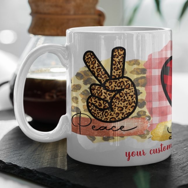 Kärlek Peace Yorkshire Ter Valentine Day Hund älsk Kaffemugg (Skapare uppladdad)