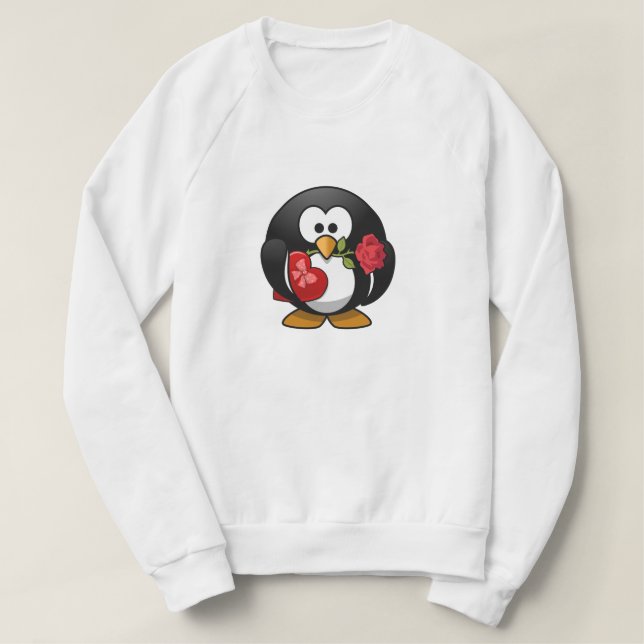 Kärlek Penguin Sweatshirt Tröja (Design framsida)