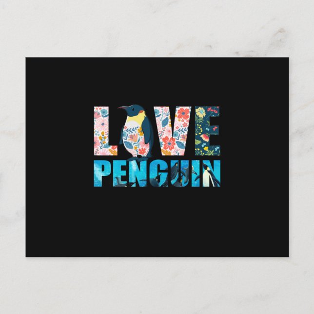 Kärlek Penguin Vykort (Framsida)