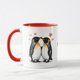 Kärlek Penguins, Girlvän Boyvän Gift, egen text Mugg