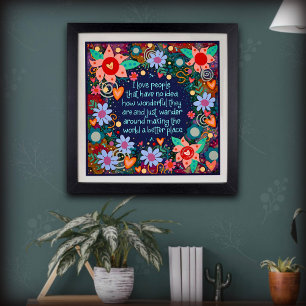 Kärlek People Citote Blommigt Söt inspiration Poster