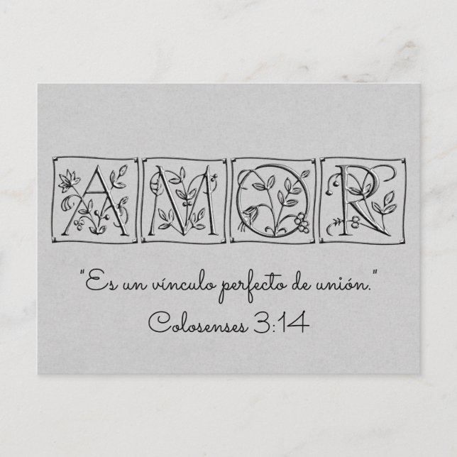 Kärlek Perfekt Bond för unionen~Skriptur~Spara dat Meddelande Vykort (Framsida)