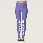 Kärlek Periwinkle monokrom klassisk text Leggings<br><div class="desc">Anpassade med texten. Skriva i CAPS.</div>