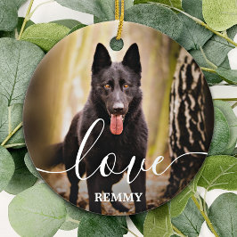 Kärlek Personlig 2 Photo Hund Pet Memorial Julgransprydnad Keramik