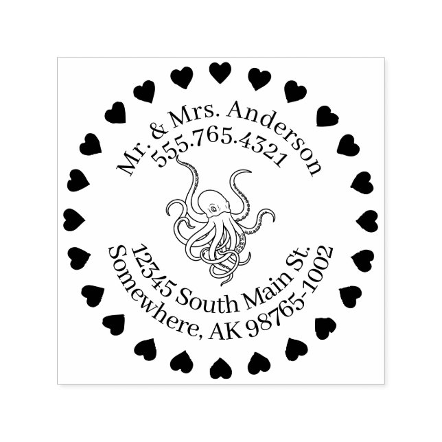 Kärlek, personlig kontakt självfärgande stämpel (Design)