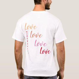 Kärlek Personlig Namn Tillbaka och Pocket Design T Shirt