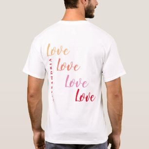 Kärlek Personlig Namn Tillbaka och Pocket Design T Shirt