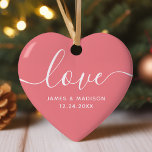 Kärlek Personlig Par Rosa  Photo Ornament<br><div class="desc">Kärlek Personlig Par Photo Ornament Romantisk ornament som ger en underbar gåva till helgdagarna. Det skulle också göra en underbar bröllopsförmån. Anpassa det här anpassad design med eget foto och egen text.</div>