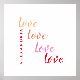 Kärlek Personlig Typografi Poster