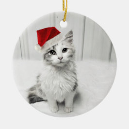 Kärlek, Pet Namn Photo God jul Santa Hat Julgransprydnad Keramik