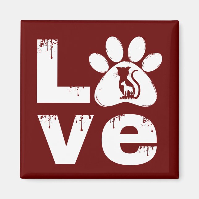 KÄRLEK PET TASS ANIMAL GIFT MAGNET (Framsidan)