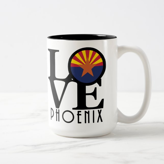 KÄRLEK Phoenix ,Arizona Två-Tonad Mugg (Höger)