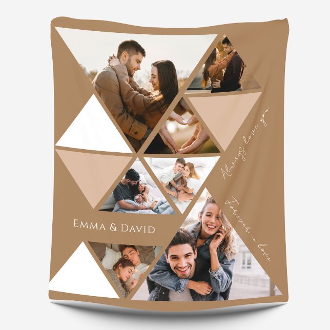 Kärlek Photo Collage Modern Elegant Fleece Blanket (Skapare uppladdad)