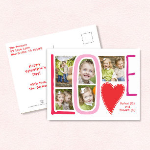 KÄRLEK Photo Collage Valentine vykort