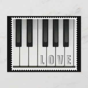 Kärlek Piano Vykort