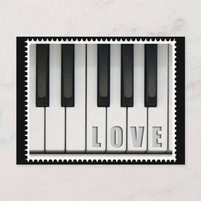 Kärlek Piano Vykort (Framsida)