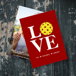 "KÄRLEK, Pickleball, Forever" Red Photo Card Julkort