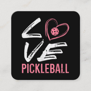 Kärlek Pickleball Heart Pickle Boll Women Kids Kid Fyrkantigt Visitkort