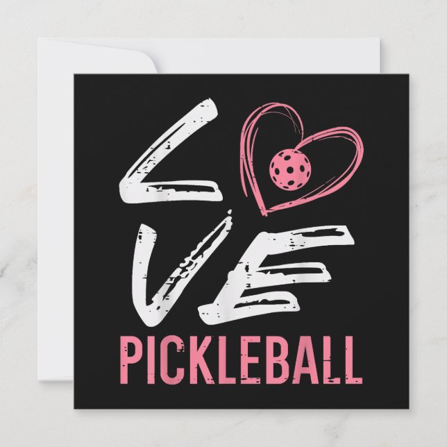 Kärlek Pickleball Heart Pickle Boll Women Kids Kid Inbjudningar (Framsida)