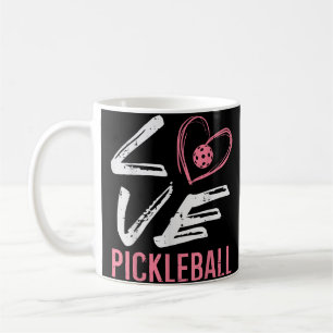 Kärlek Pickleball Heart Pickle Boll Women Kids Kid Kaffemugg