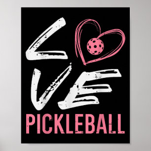 Kärlek Pickleball Heart Pickle Boll Women Kids Kid Poster