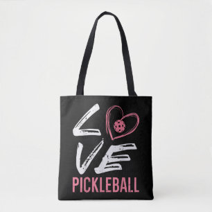 Kärlek Pickleball Heart Pickle Boll Women Kids Kid Tygkasse