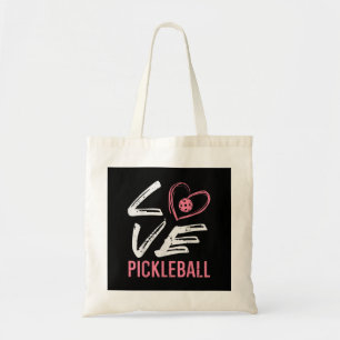 Kärlek Pickleball Heart Pickle Boll Women Kids Kid Tygkasse