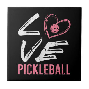 Kärlek Pickleball Hjärta Pickle Boll Kvinnor Flick Kakelplatta